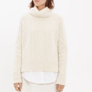 Madewell Cable Knit Turtleneck Sweater
